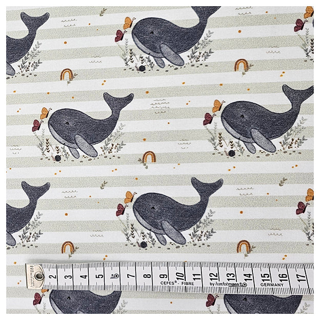 French Terry süße Wale gestreift