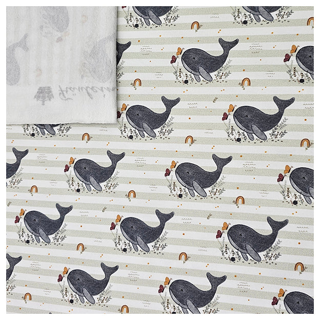 French Terry süße Wale gestreift