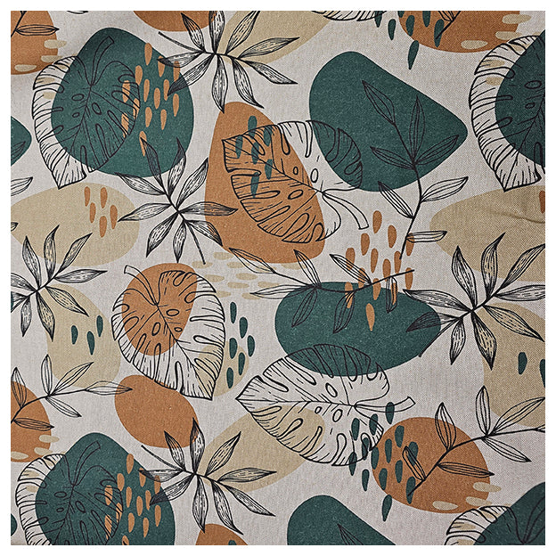 Canvas Leinen-Optik Blätter dunkelgrün