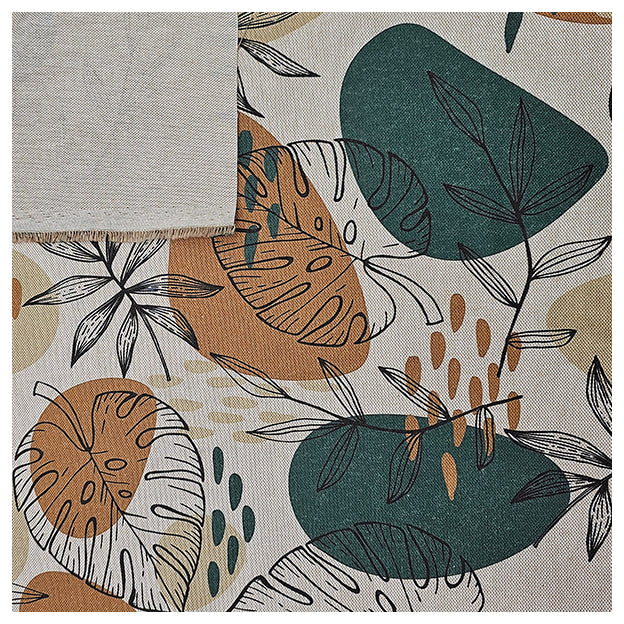 Canvas Leinen-Optik Blätter dunkelgrün