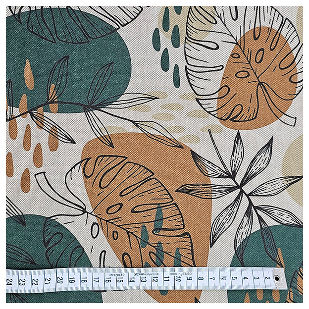 Canvas Leinen-Optik Blätter dunkelgrün