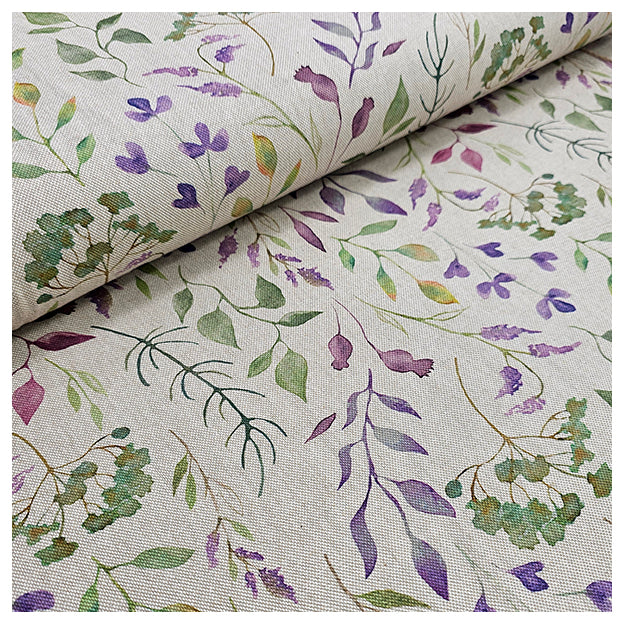 Canvas Leinen-Optik Blätter lila