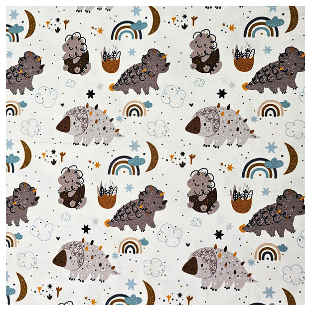 Jersey Dinosaurier taupe weiß