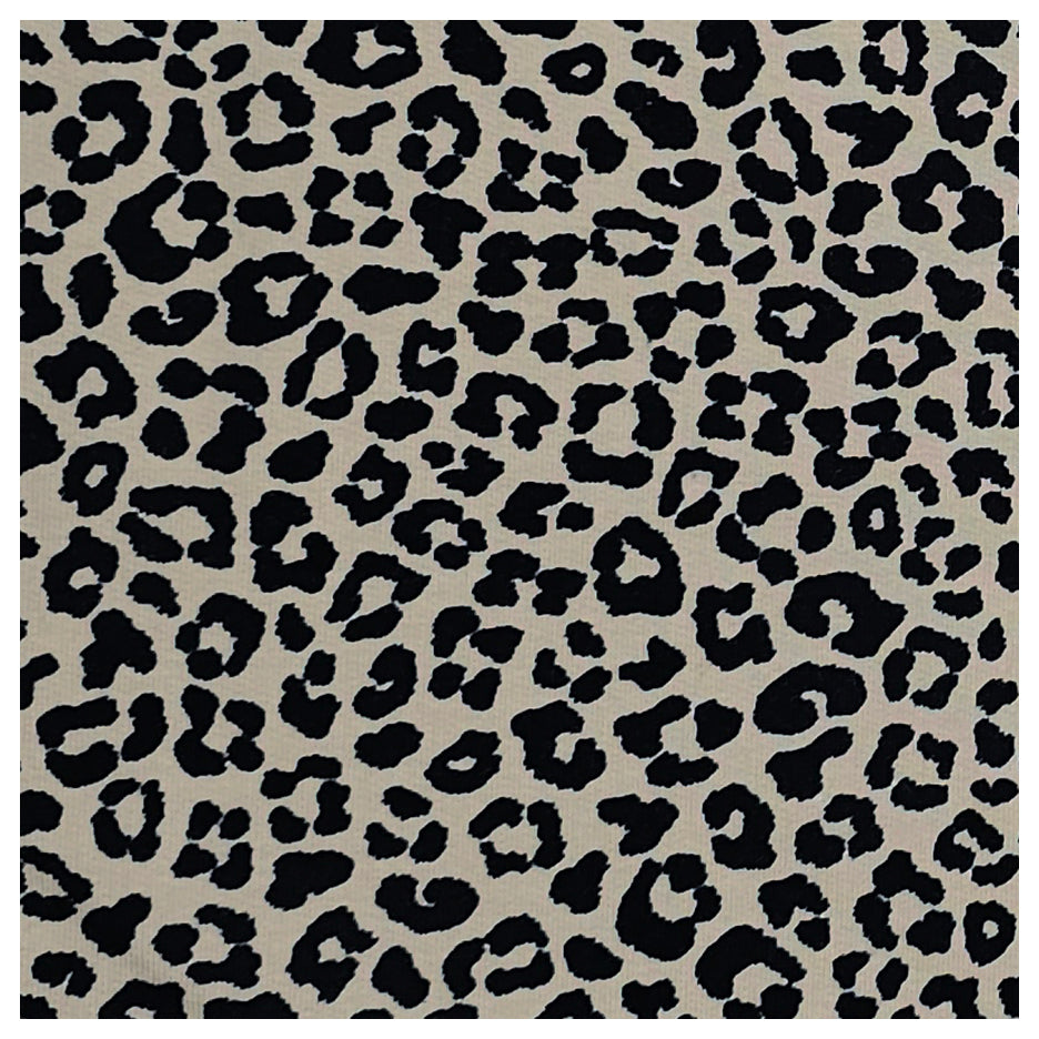 French Terry Stoffpaket Leopard und uni schwarz mit Bündchen