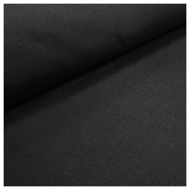 French Terry uni schwarz geraut