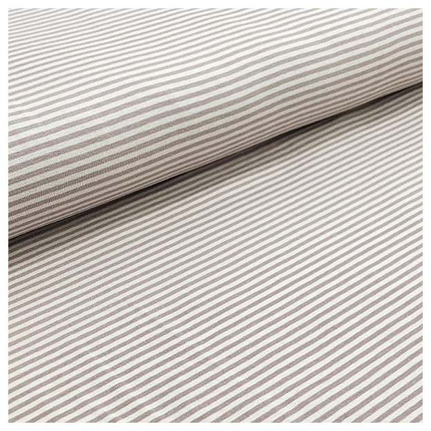 Jersey Streifen taupe 2mm