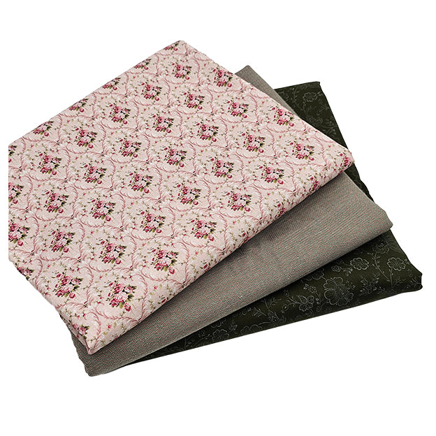 Trachten Stoffpaket in olive und Jägerleinen mit passender Schürze