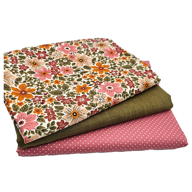 Trachten Stoffpaket in schilfgrün und blush mit Blumen Schürze