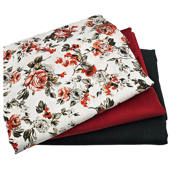 Trachten Stoffpaket Cord rost und dunkelgrün mit Schürze