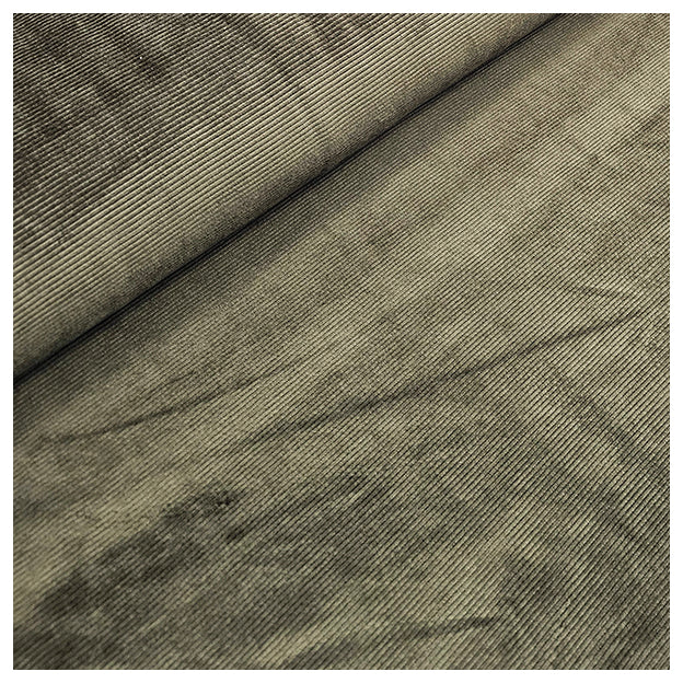 Feincord Jersey olivgrün