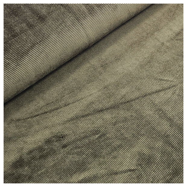 Feincord Jersey olivgrün