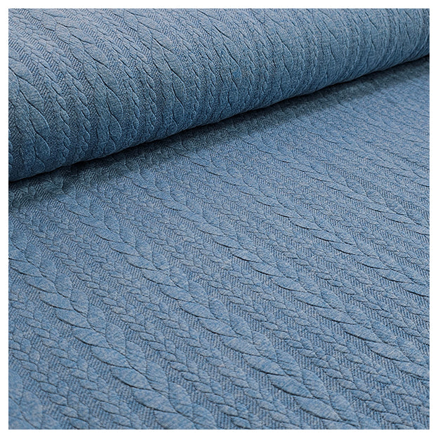 Zopf Jacquard/ Jersey blau
