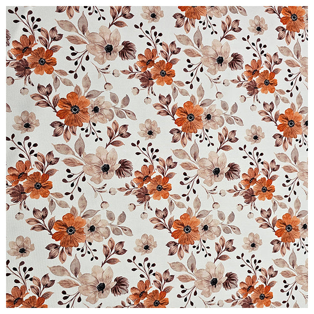 French Terry Blumen wollweiß Bio