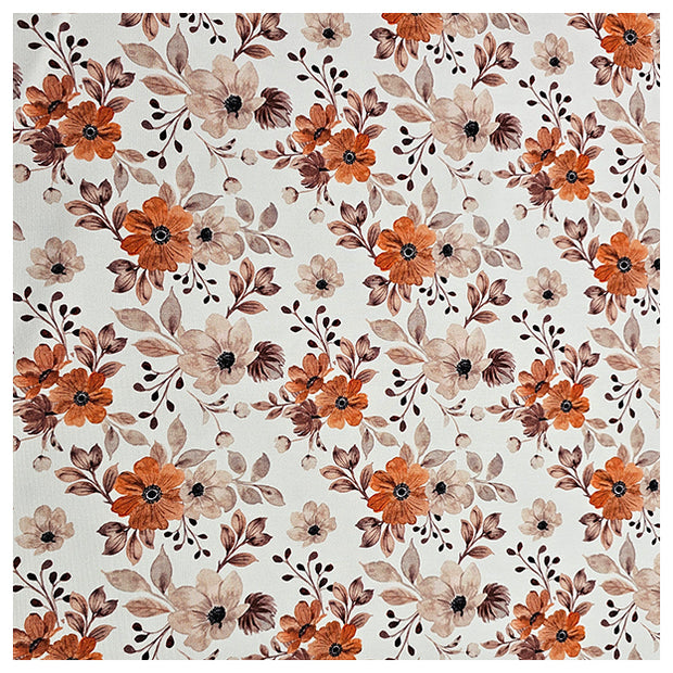 French Terry Blumen wollweiß Bio