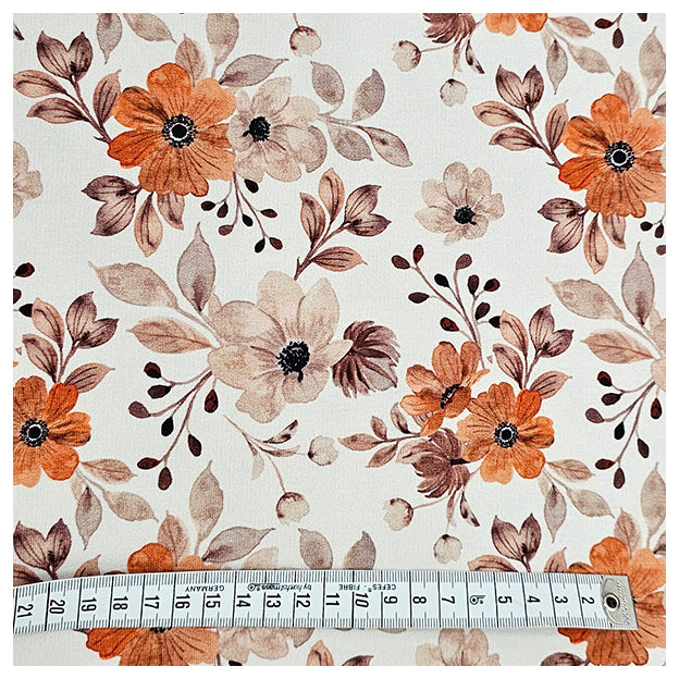 French Terry Blumen wollweiß Bio