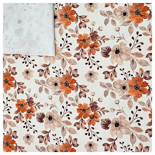 French Terry Blumen wollweiß Bio