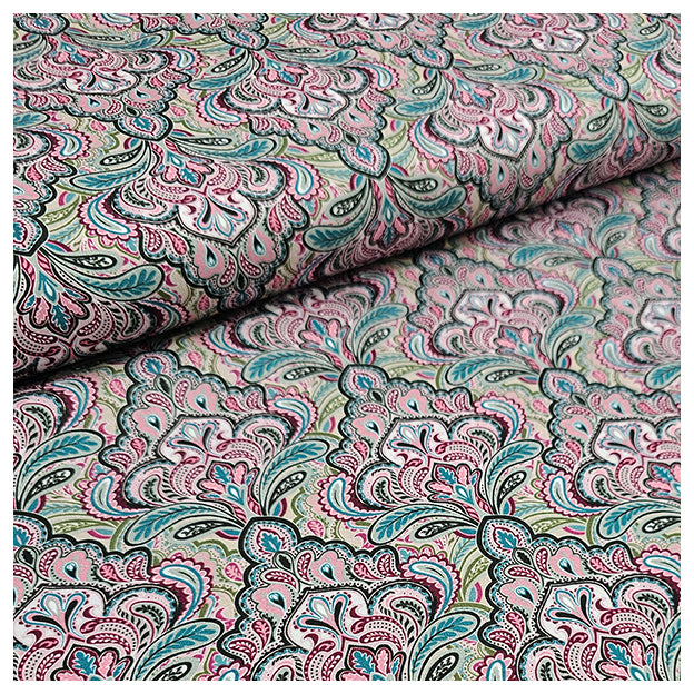 Baumwollsatin Siena paisley und Ornamente