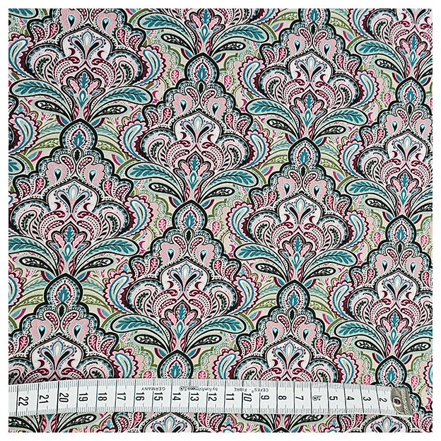 Baumwollsatin Siena paisley und Ornamente