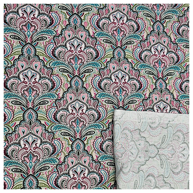 Baumwollsatin Siena paisley und Ornamente