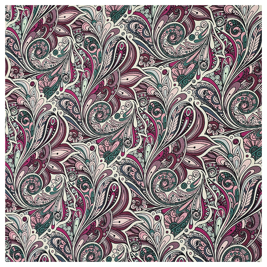 Baumwollsatin Siena paisley fuchsia und petrol