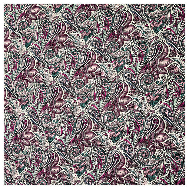 Baumwollsatin Siena paisley fuchsia und petrol
