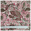 Baumwollsatin Siena Blumen rosa und olive