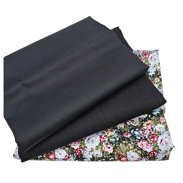 Trachten Stoffpaket schwarz mit Blumen und Schürze