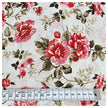 Baumwollsatin Siena Blumen altrosa, rot und grün