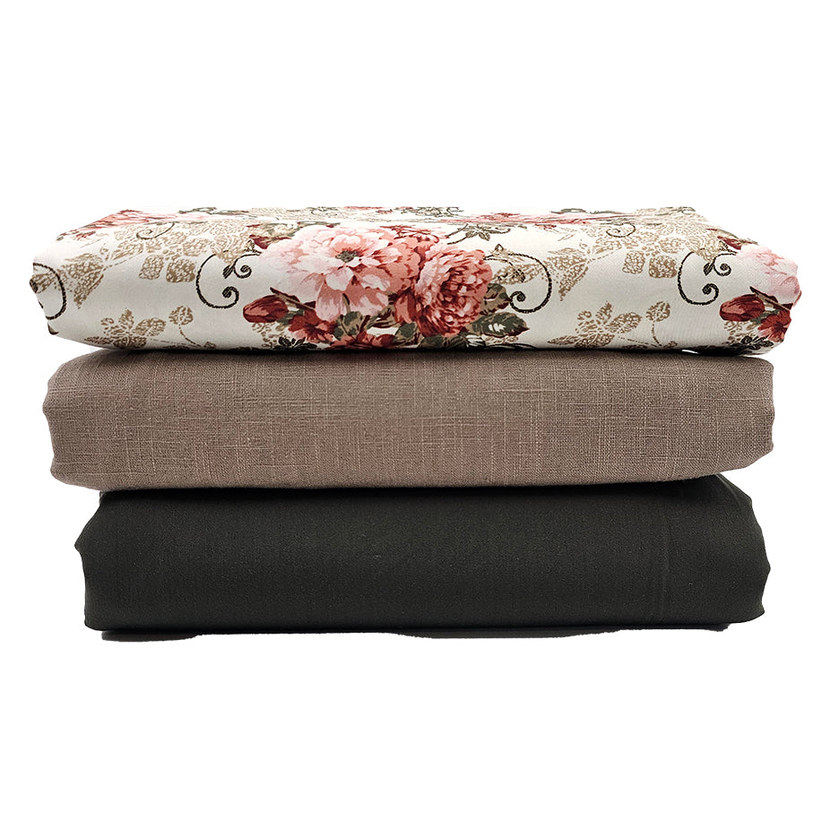 Trachten Stoffpaket taupe und olive mit Schürze