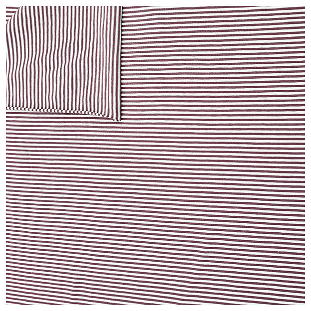 Jersey Streifen aubergine und weiß 2mm