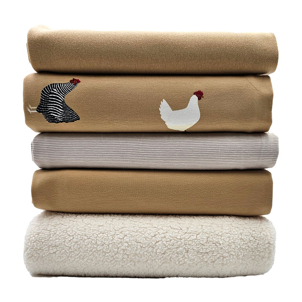 Stoffbox Hühner und Plüsch mit Bündchen