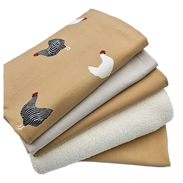 Stoffbox Hühner und Plüsch mit Bündchen