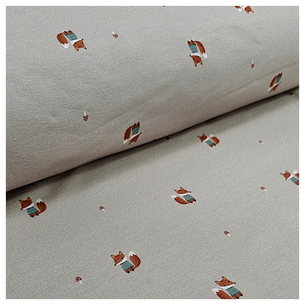 French Terry Digital Füchse Bio