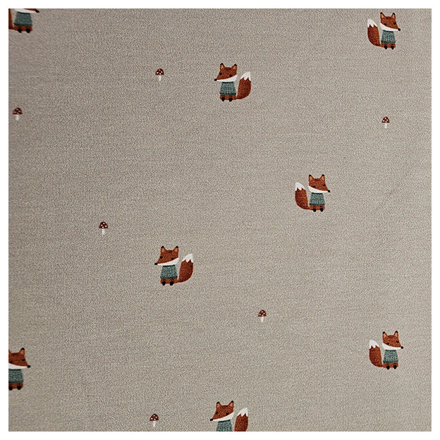 French Terry Digital Füchse Bio