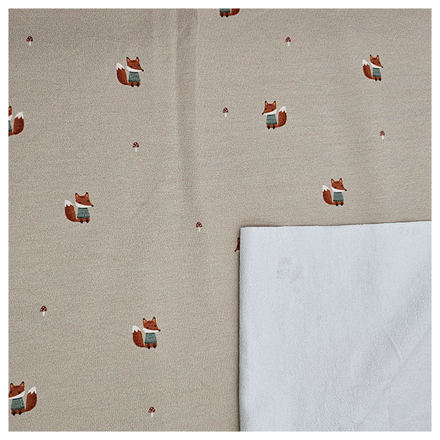 French Terry Digital Füchse Bio