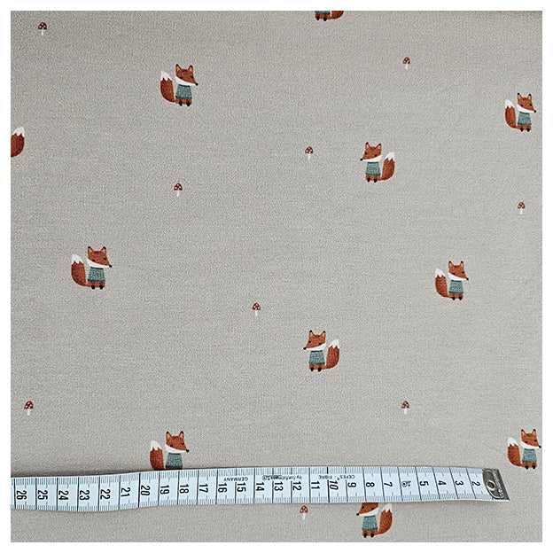 French Terry Digital Füchse Bio