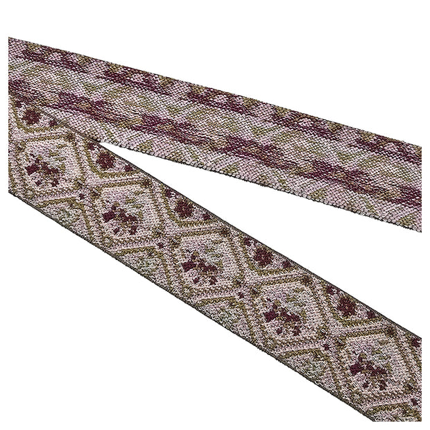 Elastic Band Jacquard olive, violett und flieder 4cm
