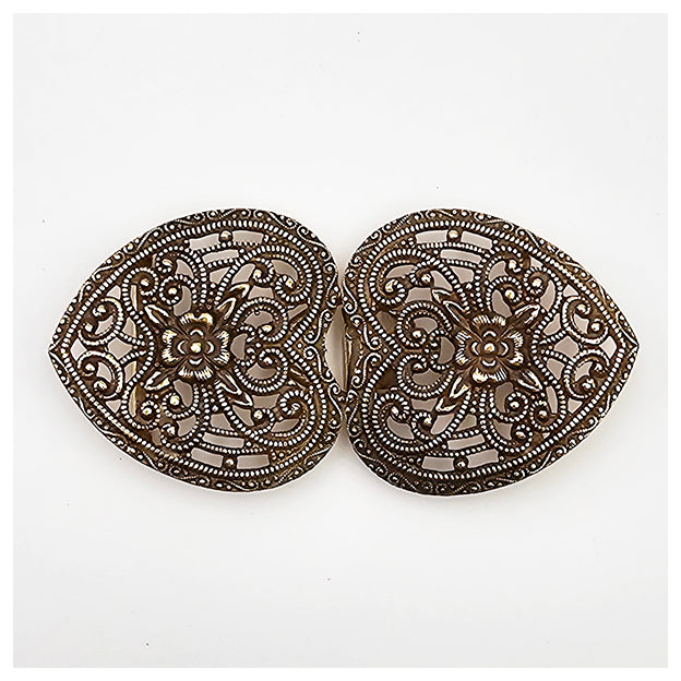 Dirndlschließe aus Metall altgold 65mm/32mm