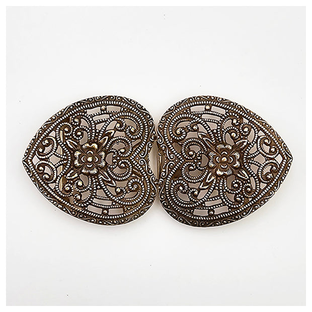 Dirndlschließe aus Metall altgold 65mm/32mm