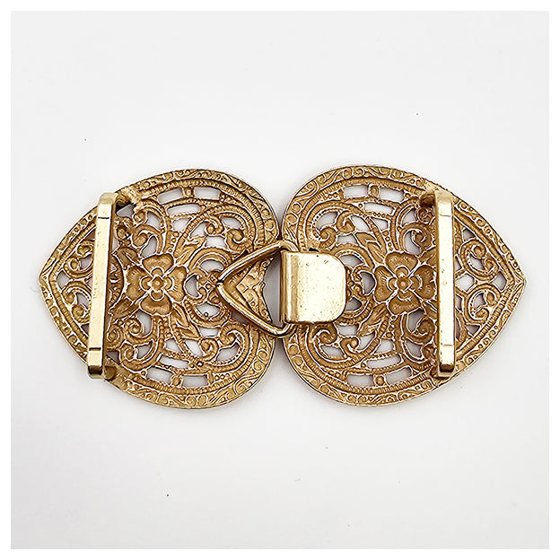 Dirndlschließe aus Metall altgold 65mm/32mm