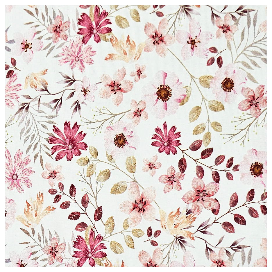 Jersey Blumen Pastell rosa