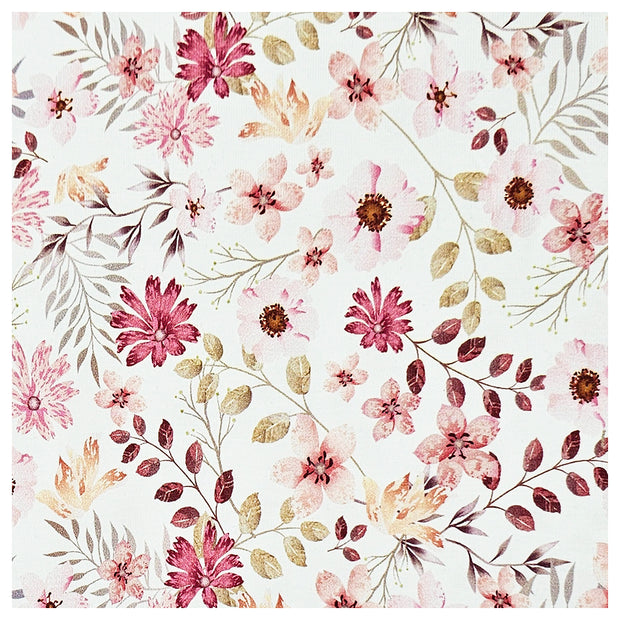 Jersey Blumen Pastell rosa