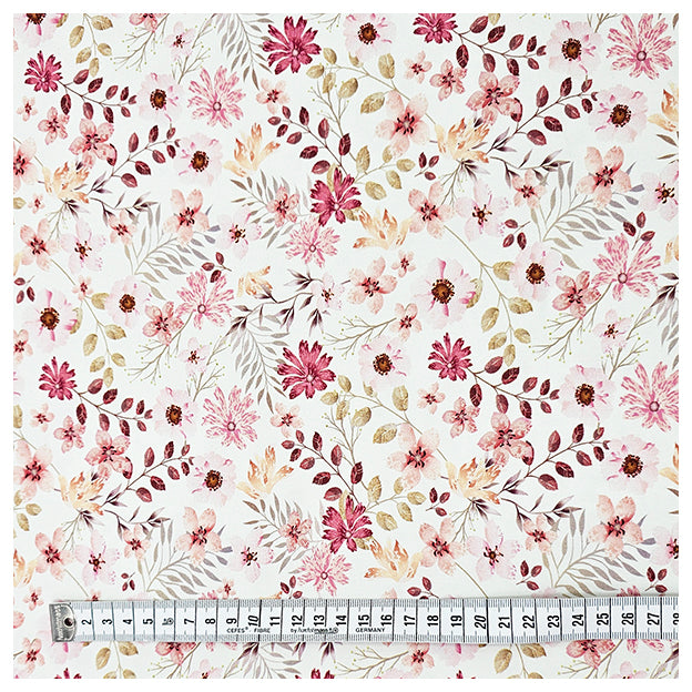 Jersey Blumen Pastell rosa
