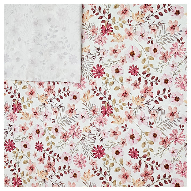 Jersey Blumen Pastell rosa