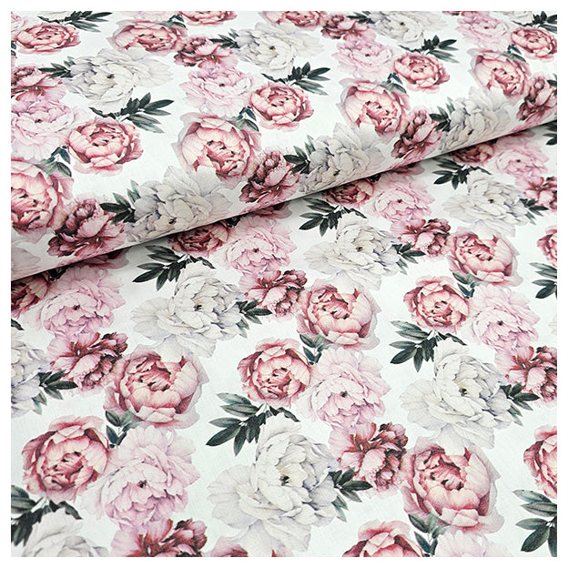 Baumwollsatin Rosen rosa und altrosa