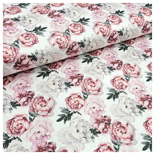 Baumwollsatin Rosen rosa und altrosa