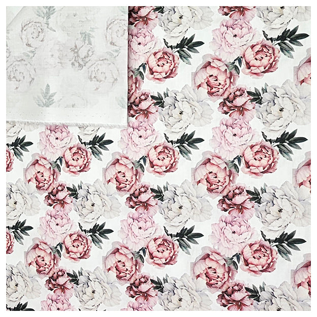 Baumwollsatin Rosen rosa und altrosa