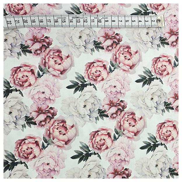 Baumwollsatin Rosen rosa und altrosa