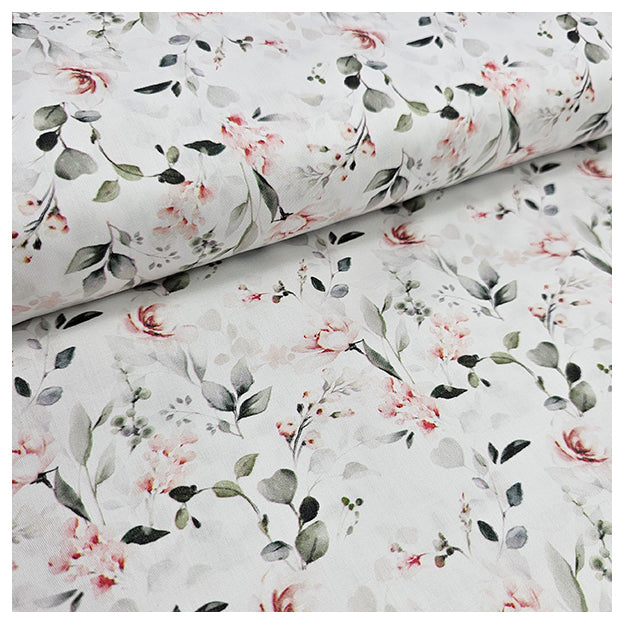 Baumwollsatin Blumen mit Blätter