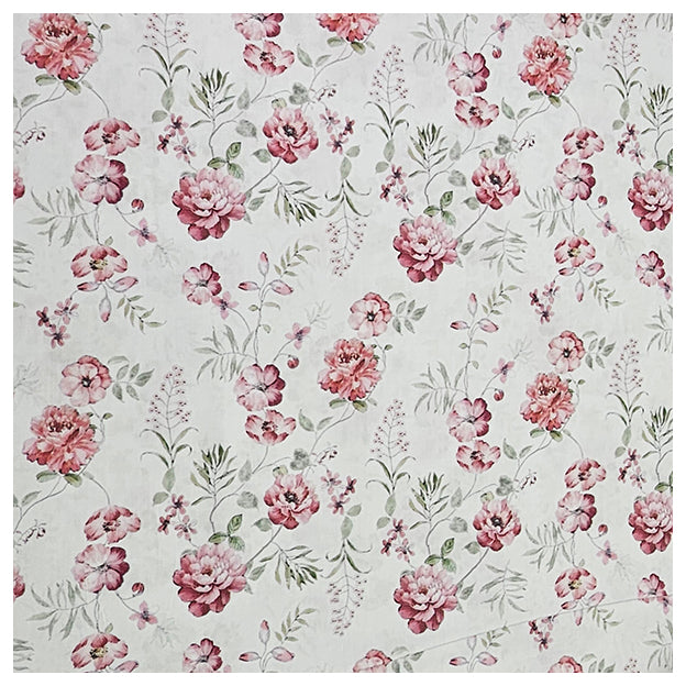 Baumwollsatin Blumen rosa